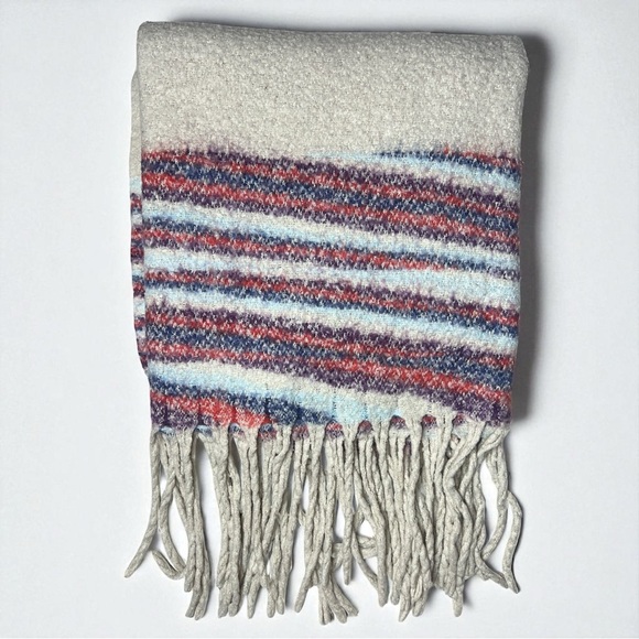 Natural Life Boho Throw Blanket Multicolor Striped Fringe Cozy Soft 64x49 - Picture 5 of 5